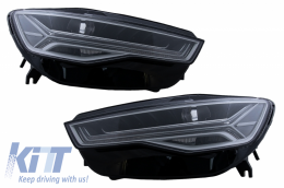 Front Bumper with Full LED Headlights Sequential Dynamic Turning Lights suitable for Audi A6 C7 4G (2011-2018) RS6 Matrix Design-image-6052745