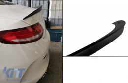 Front Bumper with Grille and Trunk Boot Spoiler Matte Black suitable for Mercedes C-Class C205 (2014-2018) C63 GT-R Design-image-6073607