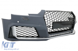 Front Bumper with Grille suitable for Audi A4 B9 8W (2016-2018) Quattro RS4 Design-image-6033380