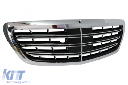 Front Bumper with Grille suitable for Mercedes S-Class W222 (2013-06.2017) S65 Design-image-5994859