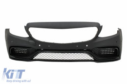 Front Bumper with Grille suitable for Mercedes C-Class W205 S205 C205 A205 (2014-2018) Limousine T-Model Coupe Cabriolet C63 Design-image-6048225