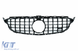 Front Bumper with Grille suitable for Mercedes C-Class W205 S205 C205 A205 (2014-2018) Limousine T-Model Coupe Cabriolet C63 Design-image-6048231