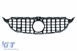 Front Bumper with Grille suitable for Mercedes C-Class W205 S205 C205 A205 (2014-2018) Limousine T-Model Coupe Cabriolet C63 Design-image-6048234