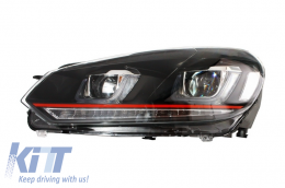 Front Bumper with Headlights LED Dynamic Turning Light suitable for VW Golf VI 6 (2008-2013) GTI Look-image-6023268