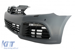 Front Bumper with Headlights LED Flowing Turning Light Chrome suitable for VW Golf VI 6 MK6 (2008-2013) R20 Design With PDC-image-6052095