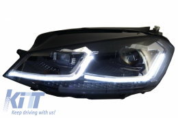 Front Bumper with LED Headlights Sequential Dynamic Turning Lights suitable for VW Golf VII 7 (2013-2017) R-Line Look-image-6051460