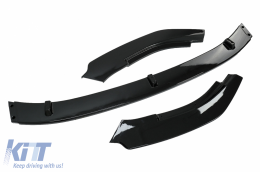 Front Bumper with Lip Extension Spoiler Piano Black suitable for VW Golf VI 6 (2008-2013) GTI Look-image-6072319