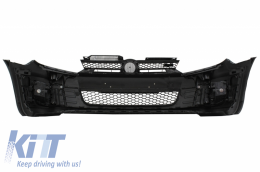 Front Bumper with Lip Extension Spoiler Piano Black suitable for VW Golf VI Golf 6 (2008-2013) GTI Look-image-6072324