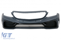 Front Bumper with Real Carbon Lip suitable for Mercedes C-Class W205 S205 A205 C205 (2014-2019) Limousine T-Model Coupe Cabriolet-image-6069648