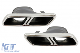 Front Bumper with Rear Diffuser and Exhaust Muffler Tips suitable for Mercedes E-Class W213 (2016-up) E63 Design Black Edition-image-6063697