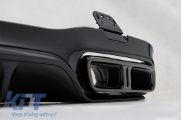 Front Bumper with Rear Diffuser and Exhaust Muffler Tips suitable for Mercedes E-Class W213 (2016-up) E63s Design All Black-image-6063721