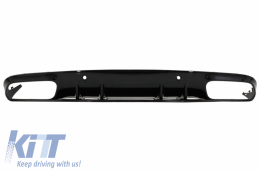 Front Bumper with Rear Diffuser suitable for Mercedes C-Class A205 Cabriolet C205 Coupe (2014-2019) C63 Design Black-image-6078007