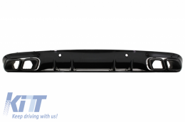 Front Bumper with Rear Diffuser suitable for Mercedes C-Class A205 Cabriolet C205 Coupe (2014-2019) C63 Design Black-image-6078008