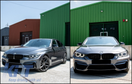 Front Bumper with Side Skirts suitable for BMW 3 Series F30 F31 Pre-LCI & LCI (2011-2018) M4 Design-image-6061051