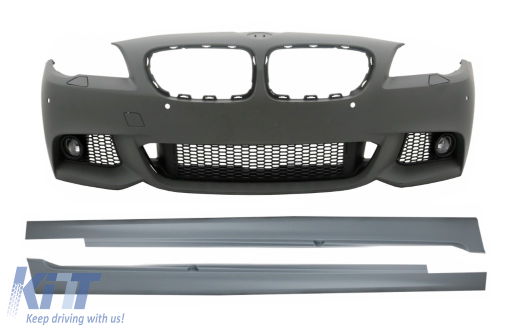 Első lökhárító oldalsó szoknyákkal BMW 5-ös sorozatú F10 F11 Non LCI (07.2010-2013) Sedan Touring M-Technik Design számára