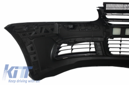 Front Bumper with Side Skirts suitable for VW Golf Mk V 5 (2003-2007) R32 Glossy Black Grill-image-6032556