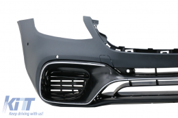 Front Bumper with Side Skirts suitable for Mercedes S-Class W222 Facelift Long Version (2017-up) S63 Design-image-6054996