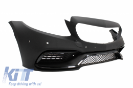 Front Bumper without grile & Diffuser with Muffler Tips Black suitable for Mercedes C-Class W205 S205 (2014-2018) C63 Design-image-6068283