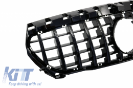 Front Central Grille suitable for MERCEDES CLA C117 X117 W117 (2013-2018) CLA45 GT-R Panamericana Design All Black-image-6037902