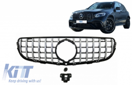 Front Central Grille suitable for MERCEDES GLC X253 C253 (2015-2018) GT R Panamericana Look-image-6050758