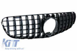 Front Central Grille suitable for Mercedes GLC X253 C253 (2015-2018) GT R Panamericana Design All Black-image-6042750