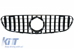 Front Central Grille suitable for Mercedes GLC X253 C253 (2015-2018) GT R Panamericana Design All Black-image-6042752