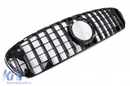 Front Central Grille suitable for Mercedes GLC X253 C253 Facelift (2020-up) GTR Panamericana Design All Black-image-6075924