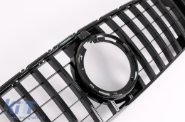 Front Central Grille suitable for Mercedes GLC X253 C253 Facelift (2020-up) GTR Panamericana Design All Black-image-6075925