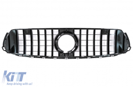 Front Central Grille suitable for Mercedes GLC X253 C253 Facelift (2020-up) GTR Panamericana Design All Black-image-6075926