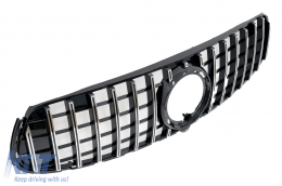 Front Central Grille suitable for Mercedes GLC X253 C253 Facelift (2020-up) GTR Panamericana Design Black Chrome-image-6090079