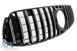 Front Central Grille suitable for Mercedes GLC X253 C253 Facelift (2020-up) GTR Panamericana Design Black Chrome-image-6090080