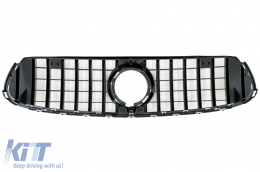 Front Central Grille suitable for Mercedes GLC X253 C253 Facelift (2020-up) GTR Panamericana Design Black Chrome-image-6090086