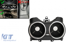 Front Dual Cup Holder suitable for Mercedes Benz CLS C219 W219 (2003-2010) Black-image-6086811