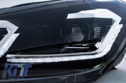 Front Grille Cerntral Grille suitable for VW Golf VI (2008-2013) with LED Headlights Flowing Dynamic Sequential Turning Lights R20 Design-image-6052967