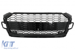 Front Grille suitable for Audi A5 F5 Facelift (2019-Up) Racing Look Piano Black-image-6099228