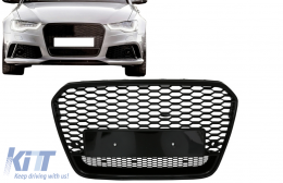 Front Grille suitable for Audi A6 C7 4G Pre-Facelift (2011-2014) RS6 Design Piano Black-image-6083514