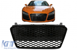 Front Grille suitable for Audi R8 42 1st Generation Facelift (2013-2015) RS Design Glossy Black-image-6082507