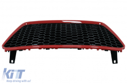 Front Grille suitable for Audi R8 42 1st Generation Facelift (2013-2015) RS Design Glossy Black Red-image-6096212