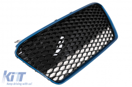 Front Grille suitable for Audi R8 42 1st Generation Facelift (2013-2015) RS Design Glossy Black Blue-image-6096204