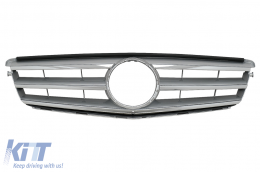 Front Grille suitable for Mercedes C-Class W204 S204 Limousine Station Wagon (2007-2014) Sport Silver-image-6091378