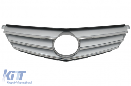 Front Grille suitable for Mercedes C-Class W204 S204 Limousine Station Wagon (2007-2014) Sport Silver-image-6091379