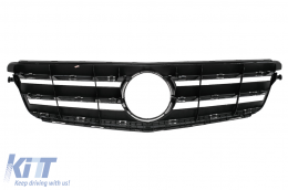 Front Grille suitable for Mercedes C-Class W204 S204 Limousine Station Wagon (2007-2014) Piano Black-image-6091390