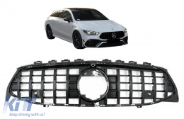 Front Grille suitable for Mercedes CLA X118 C118 (2019-up) GT-R Panamericana Design Piano Black-image-6070320