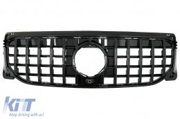 Front Grille suitable for Mercedes GLB-Class X247 (2019-up) GT-R Panamericana Design Piano Black-image-6069454