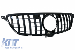 Front Grille suitable for Mercedes GLE Coupe C292 (2015-2018) GLE W166 SUV (2015-2018) GT-R Panamericana Design Piano Black-image-6042760