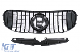 Front Grille suitable for Mercedes GLS SUV X167 (2019-2023) GT-R Panamericana Design Black-image-6086594