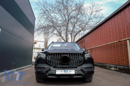 Front Grille suitable for Mercedes GLS SUV X167 (2019-2023) GT-R Panamericana Design Black-image-6091818