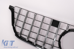 Front Grille suitable for Mercedes ML-Class W166 (2012-2014) GT-R Panamericana Design Black Chrome-image-6042785