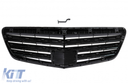 Front Grille suitable for Mercedes S-Class W221 Facelift (2010-2013) S63 S65 Design Piano Black-image-56997