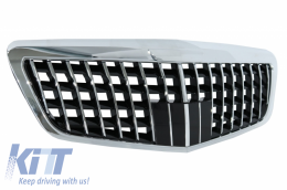 Front Grille suitable for Mercedes S-Class W221 Facelift (2010-2013) Vertical Design-image-6057503